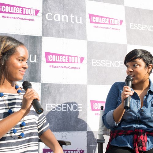 Essence College Tour hosts Tahira Joy, The Cut Life Founder and Nykia Spradley, ESSENCE Beauty Editor
